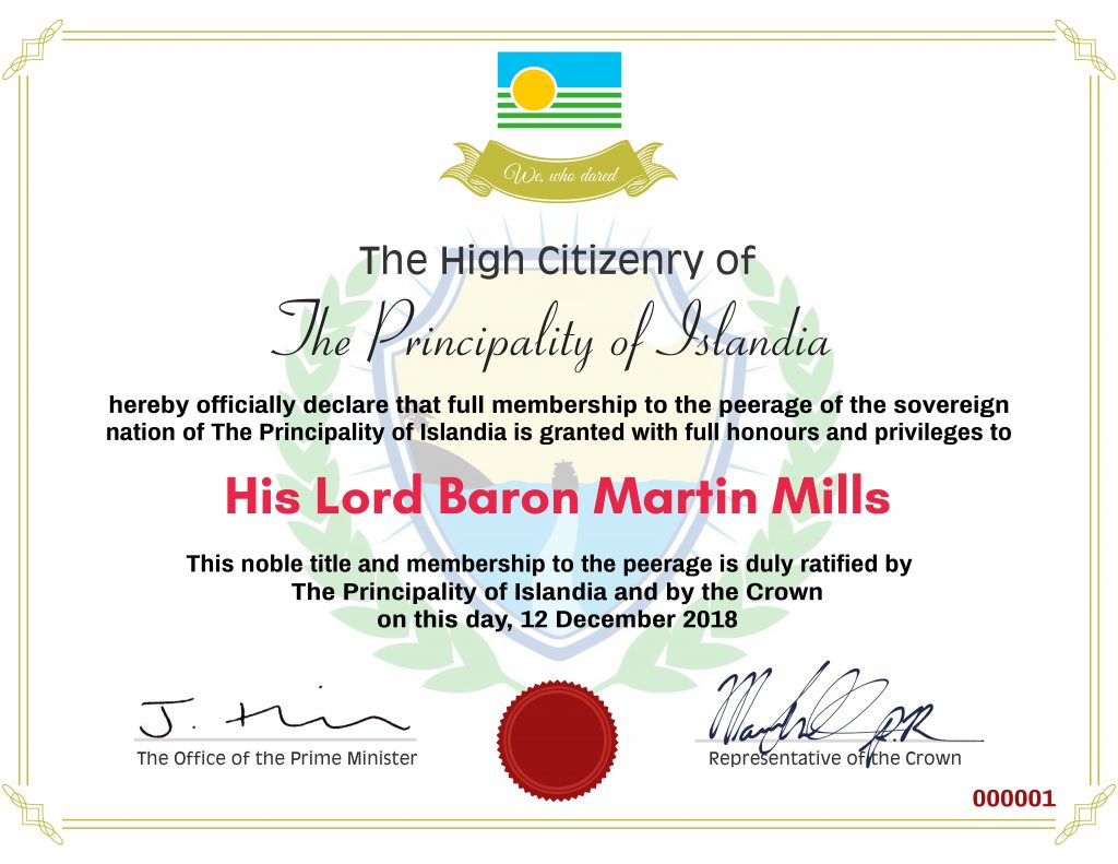 Ladyship & Lordship Certificate
